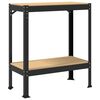 vidaXL Munkapad polcokkal Fekete 81 x 41 x 91 cm M&eacute;rn&ouml;ki fa &eacute;s f&eacute;m