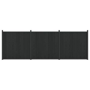 vidaXL Ker&iacute;t&eacute;selem 3 db 530 x 186,5 cm WPC &eacute;s Alum&iacute;nium Fekete