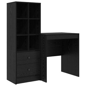 vidaXL Asztal Fekete t&ouml;lgy 115,5 x 50 x 127 cm 2 db