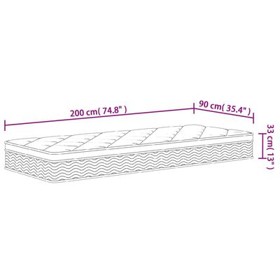 vidaXL közepes plus zsebrugós matrac 90 x 200 cm