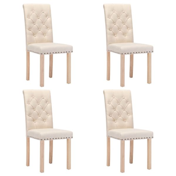 vidaXL 4 db kr&eacute;msz&iacute;nű sz&ouml;vet &eacute;tkezősz&eacute;k