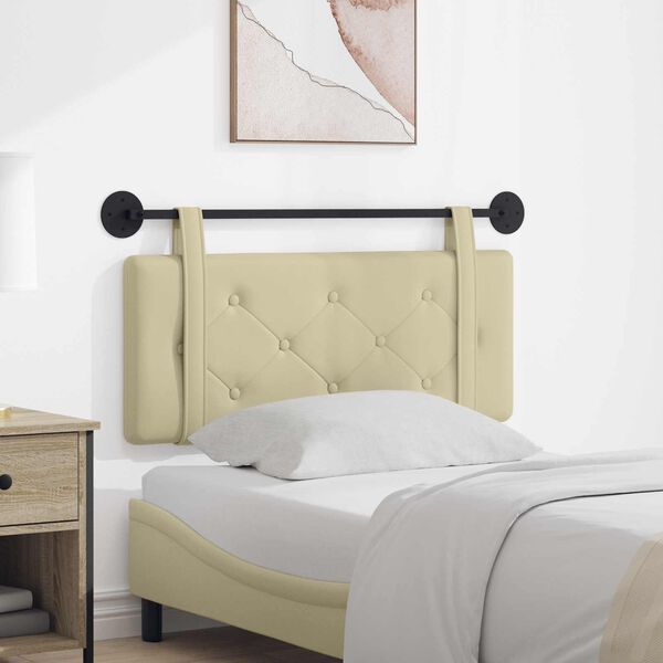 vidaXL Fali Fejt&aacute;mla Falra szerelhető Kr&eacute;m 100 cm Műbőr