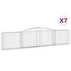 vidaXL 7 db &iacute;ves horganyzott vas gabion kos&aacute;r 400x30x80/100 cm