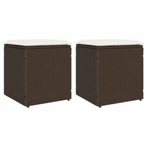 vidaXL 2 db barna polyrattan kerti sz&eacute;k p&aacute;rn&aacute;val 40x40x43 cm