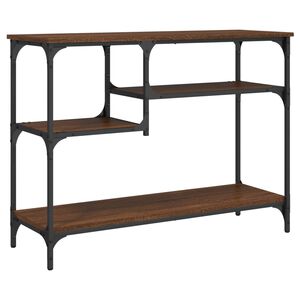 vidaXL barna t&ouml;lgysz&iacute;nű t&aacute;lal&oacute;asztal polcokkal 100 x 35 x 75 cm