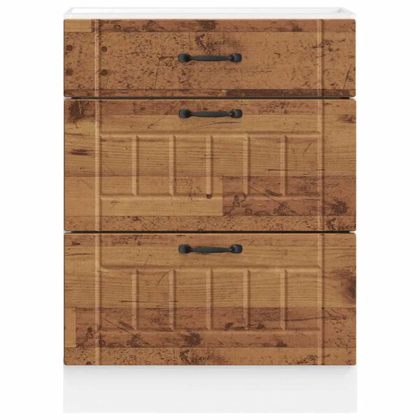 vidaXL Konyhai alsó szekrény Lucca antik fa szerelt fa