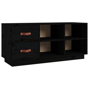 vidaXL fekete t&ouml;m&ouml;r fenyőfa cipőt&aacute;rol&oacute; pad 100 x 34 x 45 cm