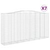 vidaXL 7 db &iacute;ves horganyzott vas gabion kos&aacute;r 400x50x200/220 cm