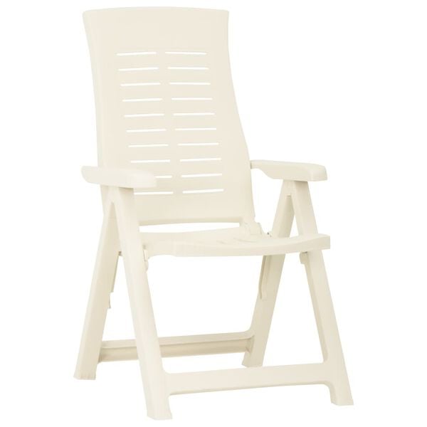 vidaXL 2 db fehér dönthető műanyag kerti szék