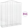 vidaXL 11 db &iacute;ves horganyzott vas gabion kos&aacute;r 200x50x220/240 cm