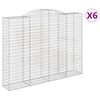 vidaXL 6 db &iacute;ves horganyzott vas gabion kos&aacute;r 300x50x220/240 cm