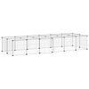 vidaXL 28 paneles fekete ac&eacute;l kis&aacute;llatketrec ajt&oacute;val 210 x 70 x 35 cm