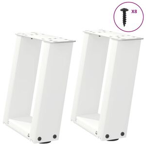 vidaXL 2 db U alak&uacute; feh&eacute;r doh&aacute;nyz&oacute;asztal l&aacute;b 30x(30-31) cm ac&eacute;l