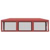 vidaXL piros HDPE rendezvénysátor 8 hálós oldalfallal 3x9 m