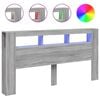 vidaXL sz&uuml;rke sonoma szerelt fa LED-es fejt&aacute;mla 200 x 18,5 x 103,5 cm
