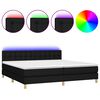 vidaXL fekete sz&ouml;vet rug&oacute;s &eacute;s LED-es &aacute;gy matraccal 200x200 cm