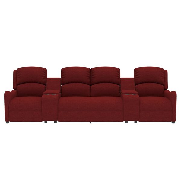 vidaXL 4 személyes bordó szövet dönthető masszázsfotel pohártartóval