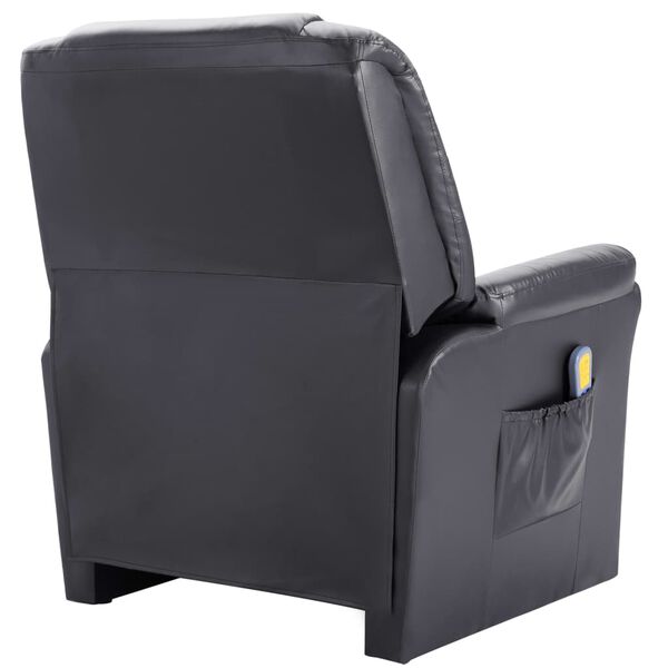 vidaXL szürke műbőr dönthető masszázsfotel