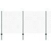 vidaXL L&aacute;nccelpes ker&iacute;t&eacute;s oszloppal 25 x 1,2 m PVC-bevonatos ac&eacute;l Z&ouml;ld