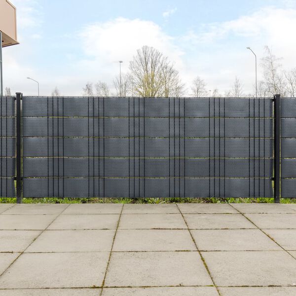 vidaXL 5 db antracitsz&uuml;rke polyrattan erk&eacute;lyparav&aacute;n 255 x 19 cm