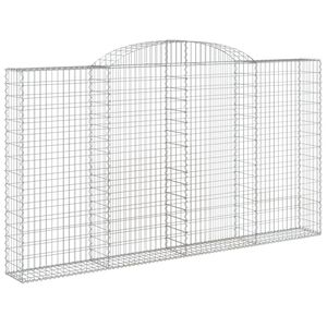 vidaXL &iacute;ves horganyzott vas gabion kos&aacute;r 300 x 30 x 160/180 cm