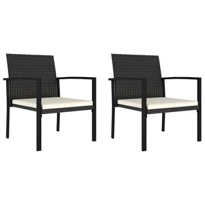 vidaXL 2 db fekete polyrattan kerti &eacute;tkezősz&eacute;k