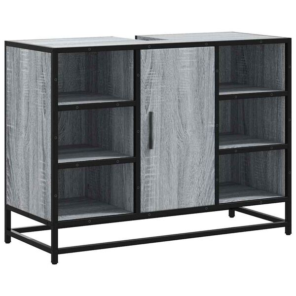 vidaXL sz&uuml;rke sonoma szerelt fa f&uuml;rdőszobai mosd&oacute;szekr&eacute;ny 80x33x60 cm