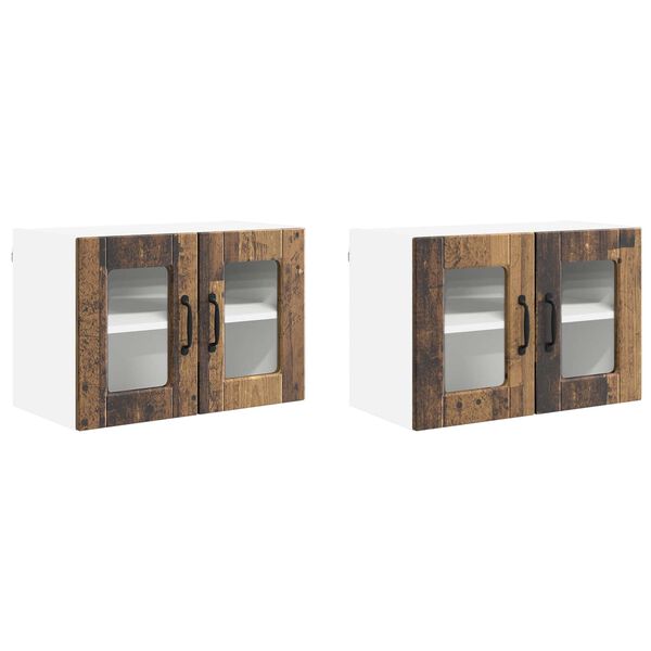 vidaXL Konyhaszekr&eacute;ny polcokkal 2 pcs &Ouml;reg fa 60 x 31 x 40 cm Faanyag