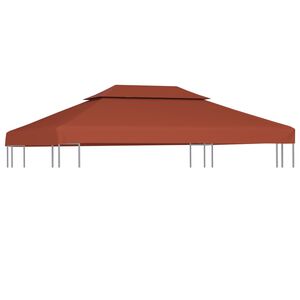 vidaXL terrakotta k&eacute;tszintes pavilon tetőponyva 310 g/m&sup2; 4 x 3 m