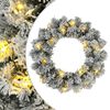 vidaXL Kar&aacute;csonyi koszor&uacute; Z&ouml;ld &eacute;s Feh&eacute;r &Oslash; 30 cm PVC 25 LED