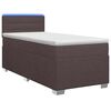 vidaXL Boxspring &aacute;gy matraccal &eacute;s LED-del S&ouml;t&eacute;t Barna 90 x 190 cm