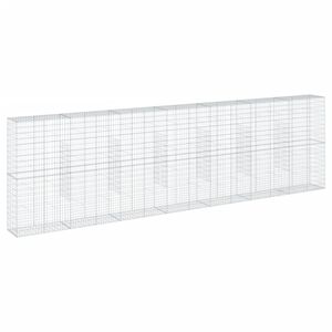 vidaXL horganyzott vas gabion kos&aacute;r fed&eacute;llel 700 x 50 x 200 cm