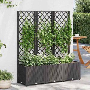 vidaXL fekete kerti vir&aacute;gl&aacute;da r&aacute;ccsal 120 x 40 x 136 cm PP