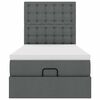 vidaXL Ottomán ágykeret matraccal sötét szürke 90x190cm szövet
