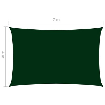 vidaXL sötétzöld téglalap alakú oxford-szövet napvitorla 4 x 7 m