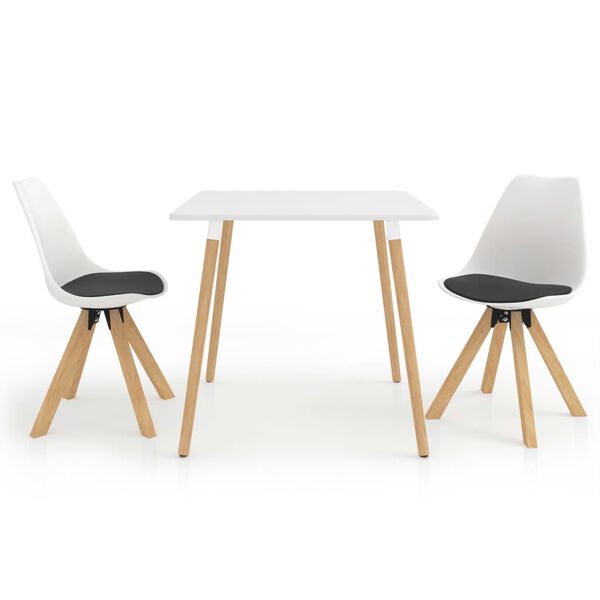 vidaXL 3 r&eacute;szes fekete &eacute;s feh&eacute;r &eacute;tkezőszett