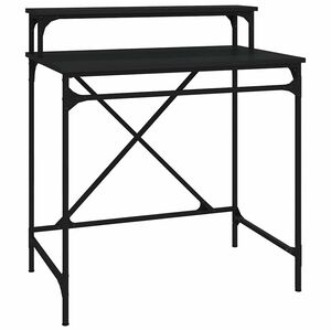 vidaXL fekete szerelt fa &eacute;s vas &iacute;r&oacute;asztal 80 x 50 x 90 cm