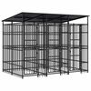 vidaXL ac&eacute;l k&uuml;lt&eacute;ri kutyakennel tetővel 5,53 m&sup2;