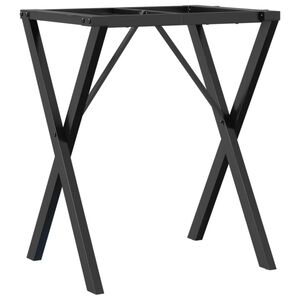 vidaXL ac&eacute;l &eacute;tkezőasztall&aacute;bak X-alak&uacute; v&aacute;zzal 60 x 50 x 73 cm