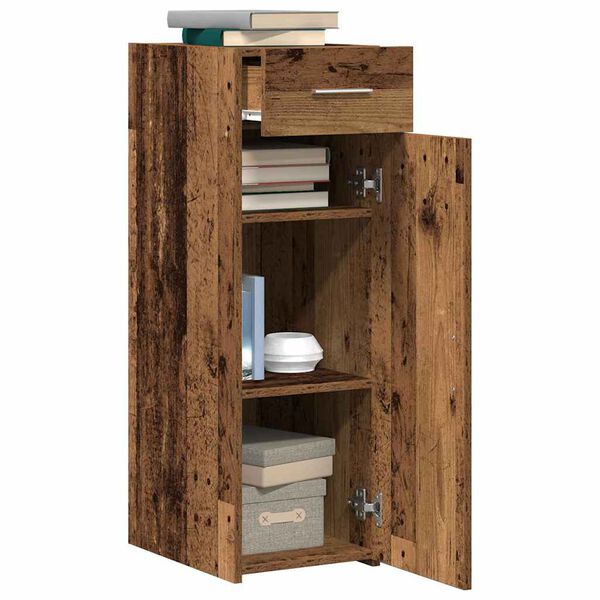 vidaXL Széf fiókkal Régi fa 30 x 42.5 x 93 cm Faanyag