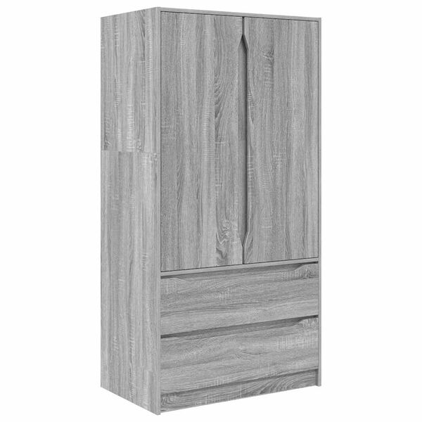 vidaXL Cabinet fi&oacute;kkal Sz&uuml;rke Sonoma 79,5 x 49 x 156 cm M&eacute;rn&ouml;ki fa