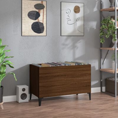 vidaXL barna tölgyszínű szerelt fa hanglemezszekrény 74,5x38x48 cm