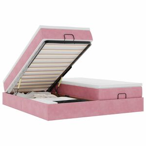 vidaXL Ottom&aacute;n &aacute;gykeret matracokkal r&oacute;zsasz&iacute;n 160x200cm b&aacute;rsony