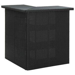 vidaXL fekete polyrattan sarok b&aacute;rasztal 100 x 50 x 105 cm
