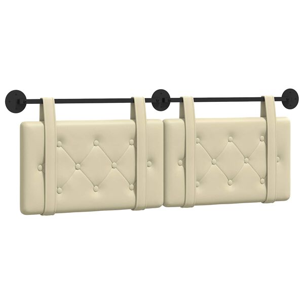 vidaXL Fali Fejt&aacute;mla Falra szerelhető Kr&eacute;m 150 x 55 x 5 cm Műbőr