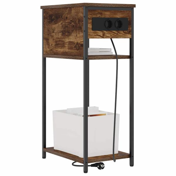 vidaXL &Eacute;jjeliszekr&eacute;ny F&uuml;st&ouml;lt t&ouml;lgy 41 x 28 x 76 cm Faanyag