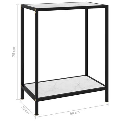 vidaXL fehér edzett üveg tálalóasztal 60 x 35 x 75 cm