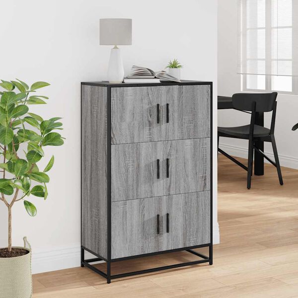 vidaXL Highboard sz&uuml;rke sonoma 68x35x106,5 cm g&eacute;pelt fa &eacute;s f&eacute;m
