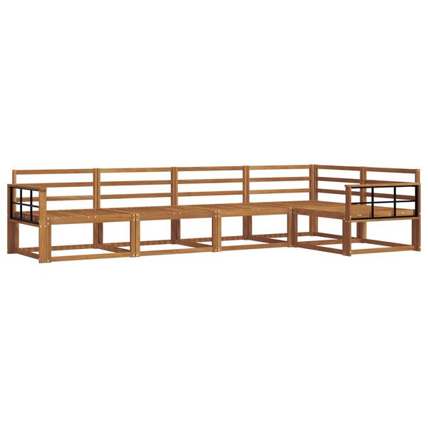 vidaXL K&uuml;lt&eacute;ri kanap&eacute; szett 5 pcs Term&eacute;szetes T&ouml;m&ouml;r Ak&aacute;cfa