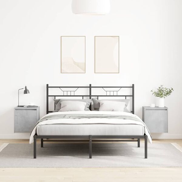 vidaXL 2 db betonsz&uuml;rke falra szerelhető &eacute;jjeliszekr&eacute;ny 38x34x40 cm